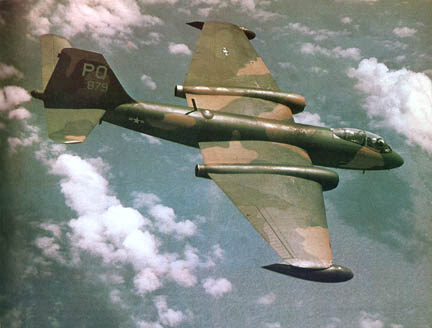 Photo of Rick's B-57 Canberra over Vietnam.